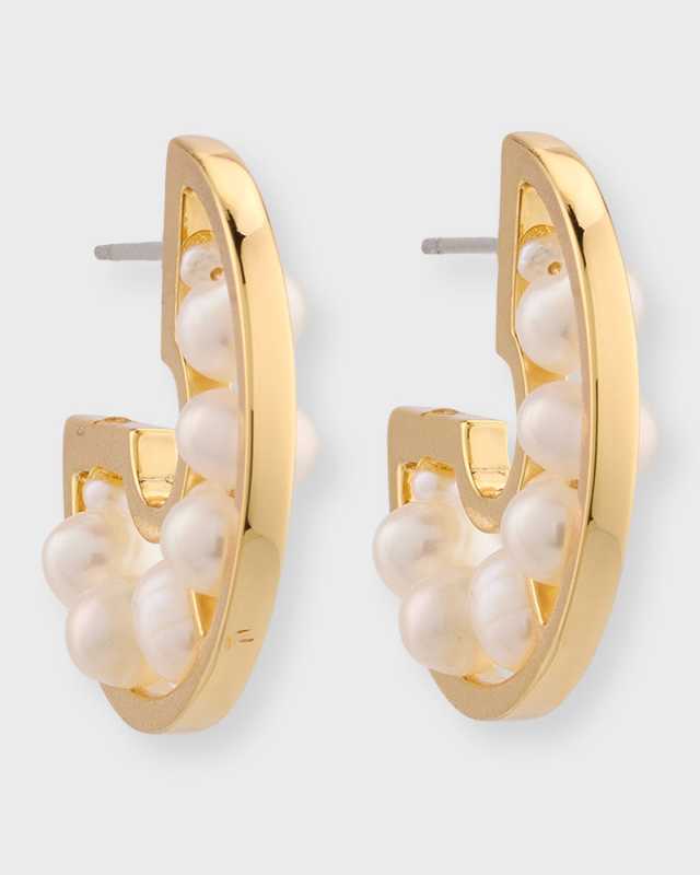 Betty Pearl Hoop Earrings